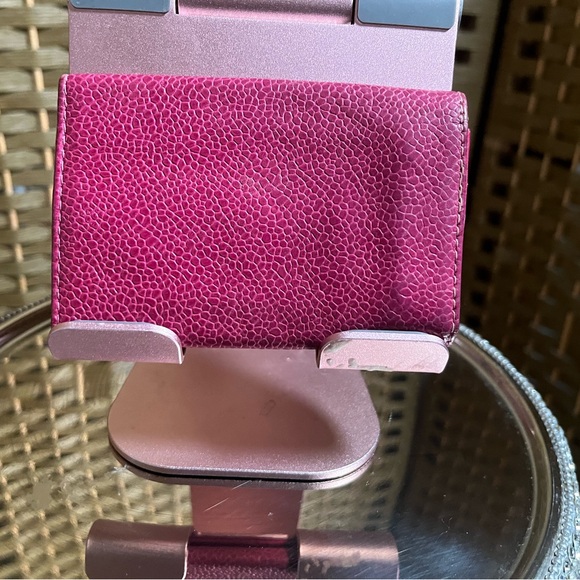 COPY - CHANEL  Vintage Pink Caviar Leather Six Key Holder Case Mini Wallet Pouch - Picture 2 of 5